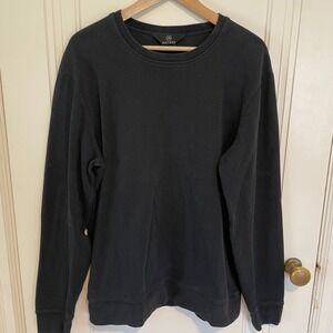 Aether Pique‎ Mens Black Crewneck Sweatshirt Cotton Pullover Size Large
